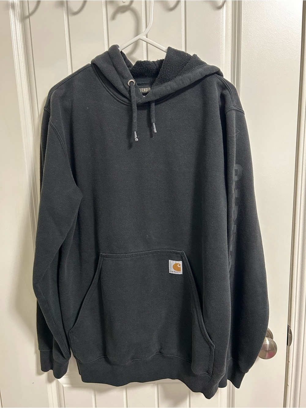 Carhartt Black Fleece-Lined Hooded Pullover